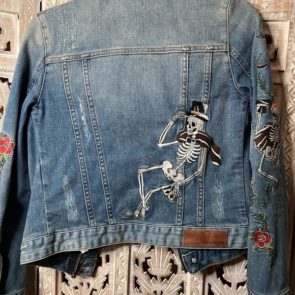 Zadig & Voltaire Denim Tattoo Jacket size xs - Picture 6 of 7